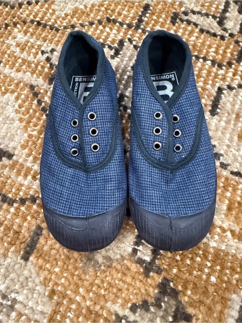 Bensimon Kids Navy Blue Slip-On Canvas Sneakers 8.5 NWOT